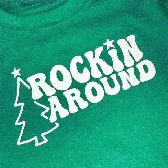 Rockin’ Around Green Toddler Sweatshirt - Picture 2 of 3